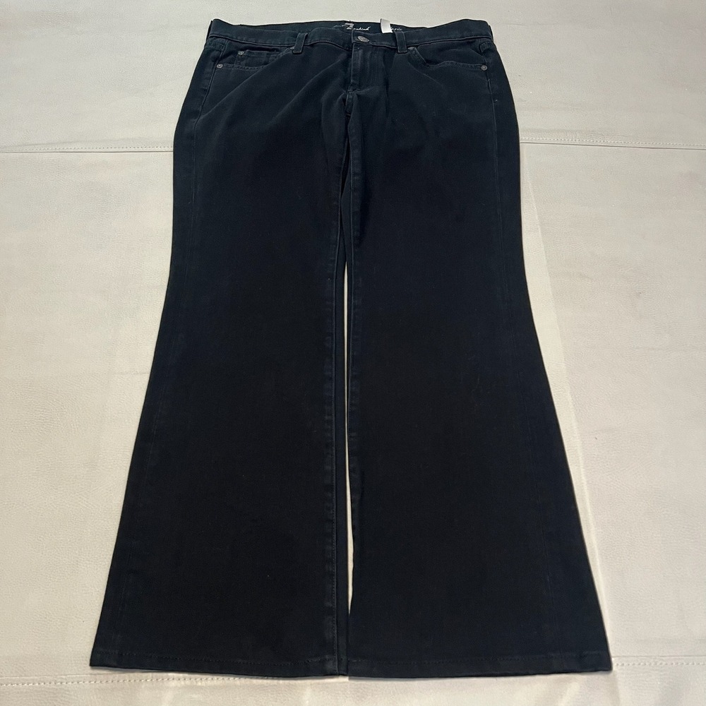 7 For All Mankind Women Black Jean Boot Wide Leg‎ Baggy Denim Y2K Pant-32??-3426